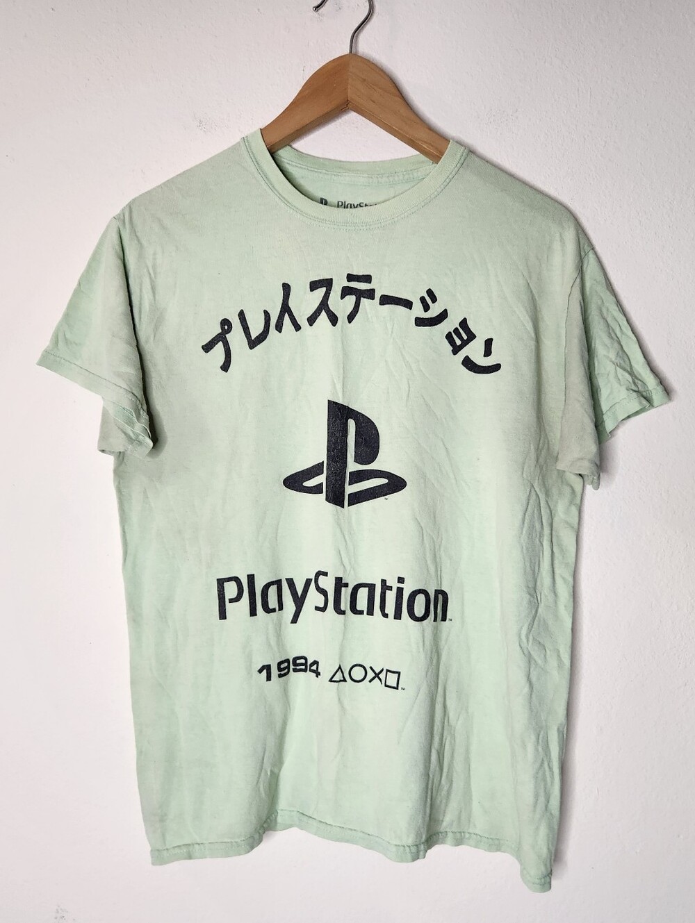 Playstation Mens Medium Green Short Sleeve Graphic Shirt Japanese 2013